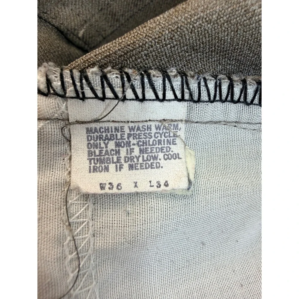 Vintage Levis Action Slacks Mens 36x34 Tan Brown Polyester Workwear‎ USA Made